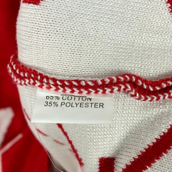 NWOT ICLOSAM Sweater XL Red White Reindeer Snowflake Fair Isle Long-Slv Cotton - Picture 4 of 8